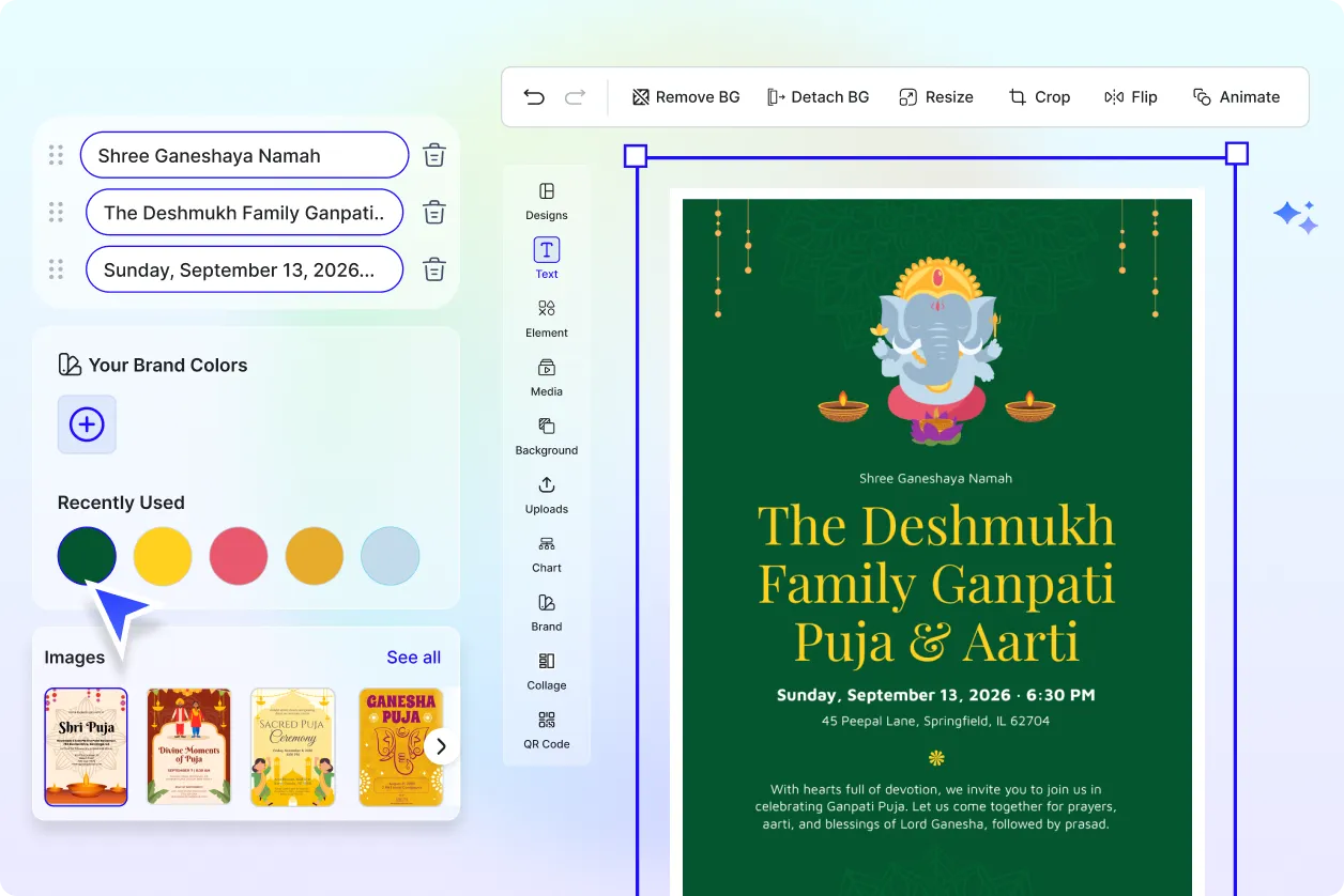 Free AI Puja Invitation Generator, Online Invitation Maker Tool